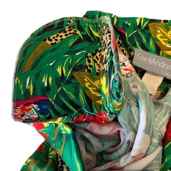 Vintage Carol Anderson Maxi Dress Women's Size 12 Belted Colorful Tropical Print - Picture 8 of 11